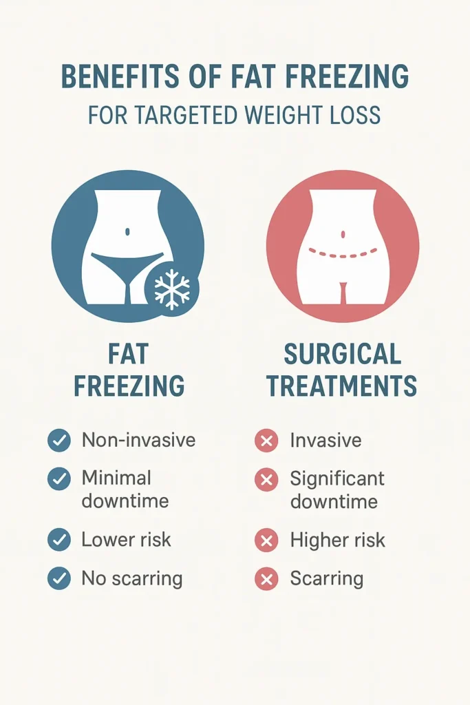 graphic showing the benefits of fat freezing Golders Green