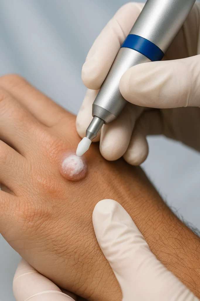 example of wart removal Golders Green using cryopen