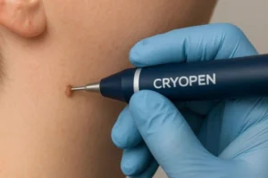 Person receiving skin tag removal Golders Green